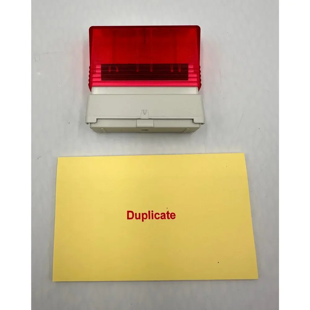 Custom Office Pre Inked Message Stamp DUPLICATE Red